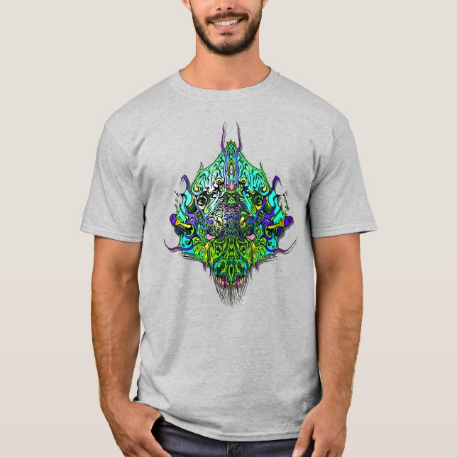 Alien Head - Aqua T-Shirt (Vorderseite)