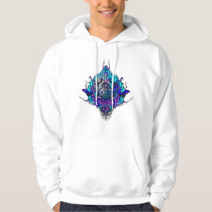 Alien Head - blau und lila Hoodie