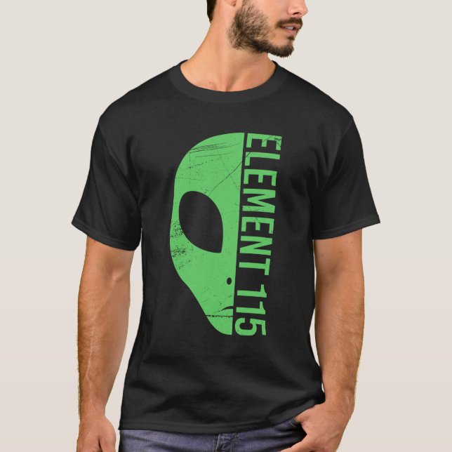 Alien Head Element 115 Ununpentium Area 51 Uup UFO T-Shirt (Vorderseite)