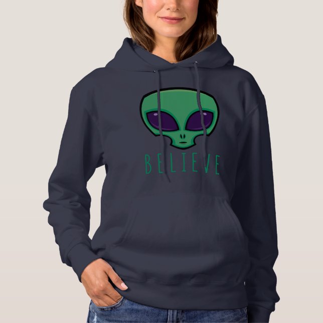 Alien Head glauben Hoodie (Vorderseite)