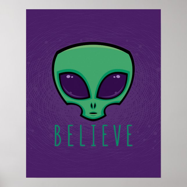 Alien Head glauben Poster (Vorne)