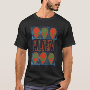 Alien Head Halloween Ufo Invasion 1950er Jahre Sci T-Shirt