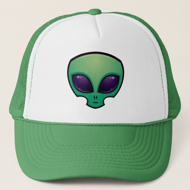 Alien Head Icon Truckerkappe (Vorderseite)