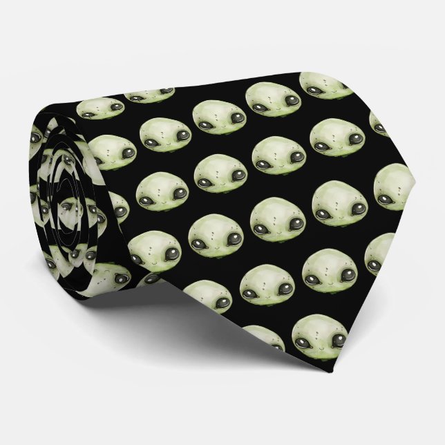 Alien Head Krawatte (Gerollt)
