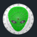 Alien Head Mind Kontrolle Dartscheibe<br><div class="desc">Gehirnwellen aus dem Kopf einer Alien. Originelles Cartoon-Design.</div>