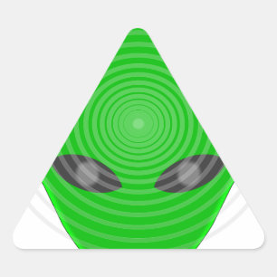 Alien Head Mind Kontrolle Dreieckiger Aufkleber