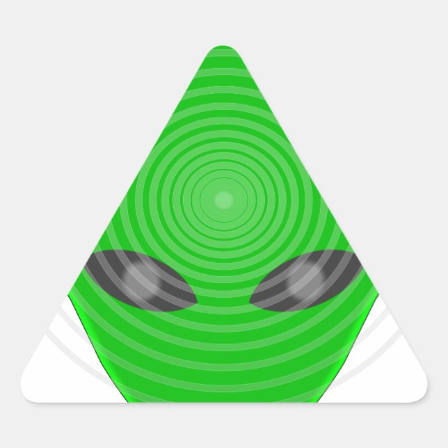 Alien Head Mind Kontrolle Dreieckiger Aufkleber (Vorderseite)