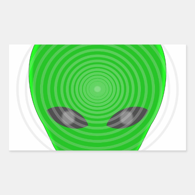 Alien Head Mind Kontrolle Rechteckiger Aufkleber (Vorderseite)