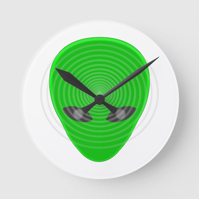 Alien Head Mind Kontrolle Runde Wanduhr (Vorderseite)