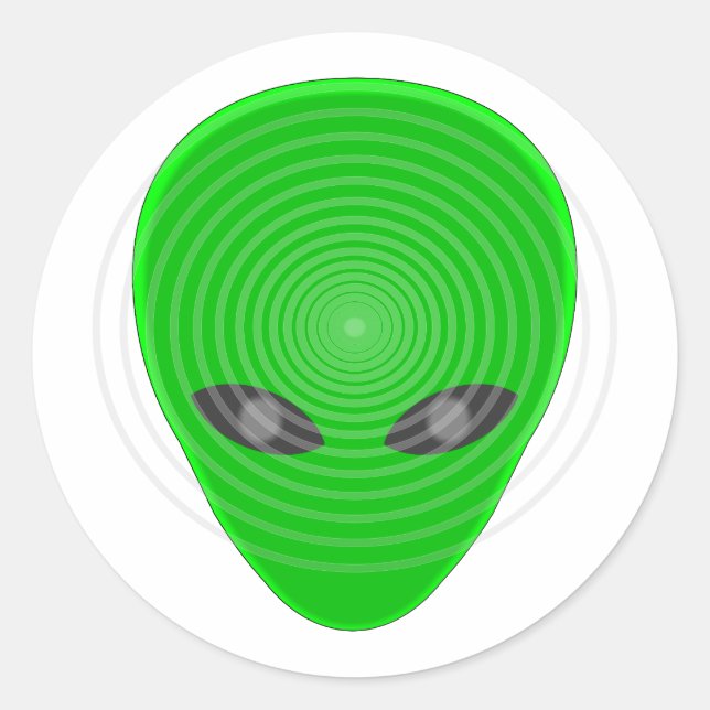 Alien Head Mind Kontrolle Runder Aufkleber (Vorderseite)
