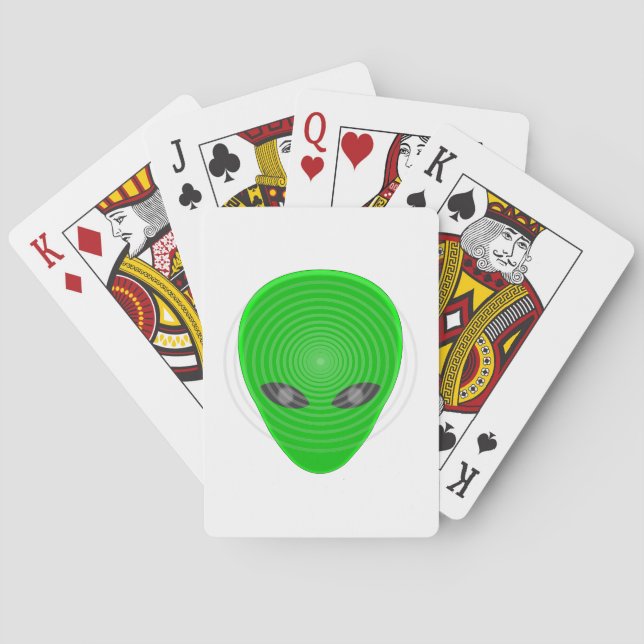 Alien Head Mind Kontrolle Spielkarten (Rückseite)