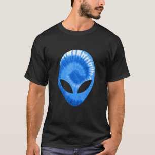 Alien Head Rave Extraterrestrial Martian Rave Blu T-Shirt