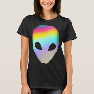 Alien Head Rave Face Colorful Glaube UFO Kostüm T-Shirt