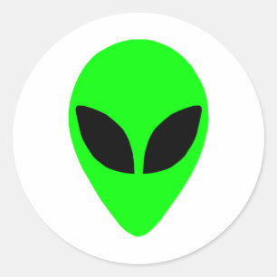 Alien Head Runder Aufkleber