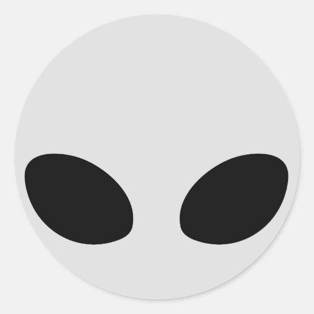 Alien Head Runder Aufkleber (Vorderseite)