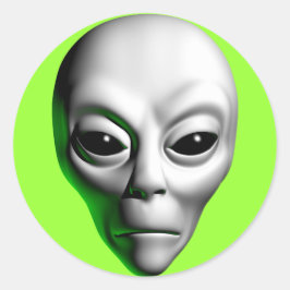 Alien Head Runder Aufkleber