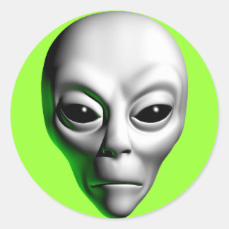 Alien Head Runder Aufkleber