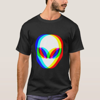 Alien Head Trippy Vaporwave Techno Rave Edm Music  T-Shirt