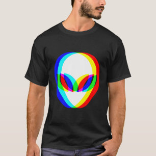 Alien Head Trippy Vaporwave Techno Rave Edm Music T-Shirt