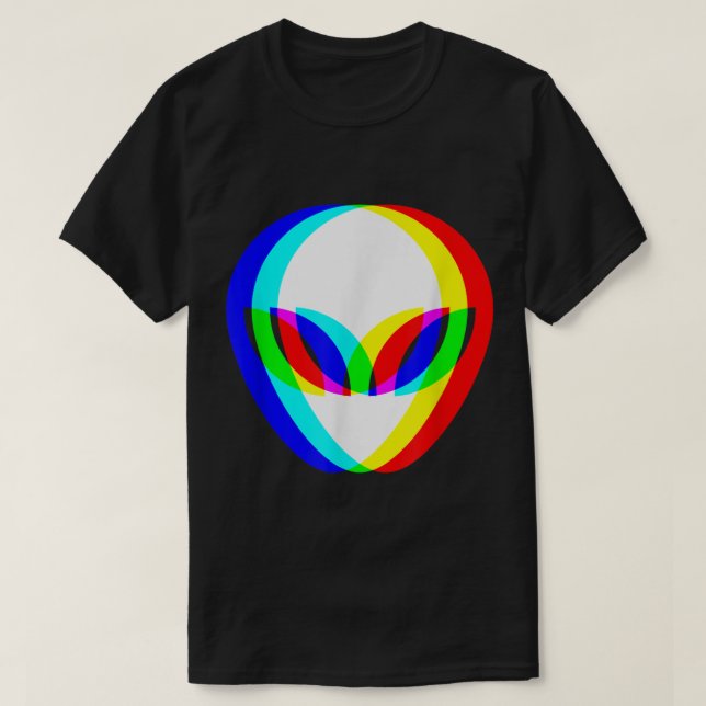 Alien Head Trippy Vaporwave Techno Rave EDM Music T-Shirt (Design vorne)