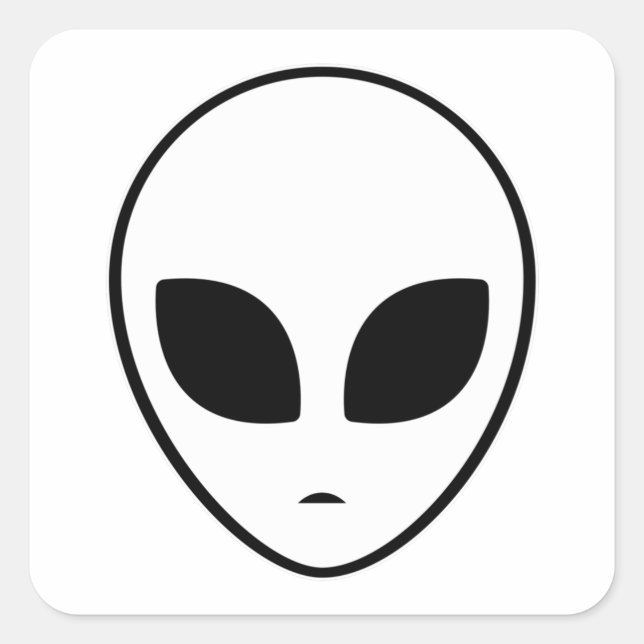 Alien Head Ufo Außerirdischen Space Area 51 Gesche Quadratischer Aufkleber (Vorderseite)