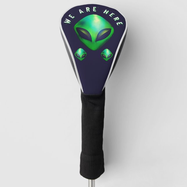 Alien Heads "We Are Here"  Golf Headcover (Vorderseite)