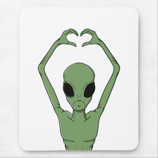 Alien Heart Pose Mousepad