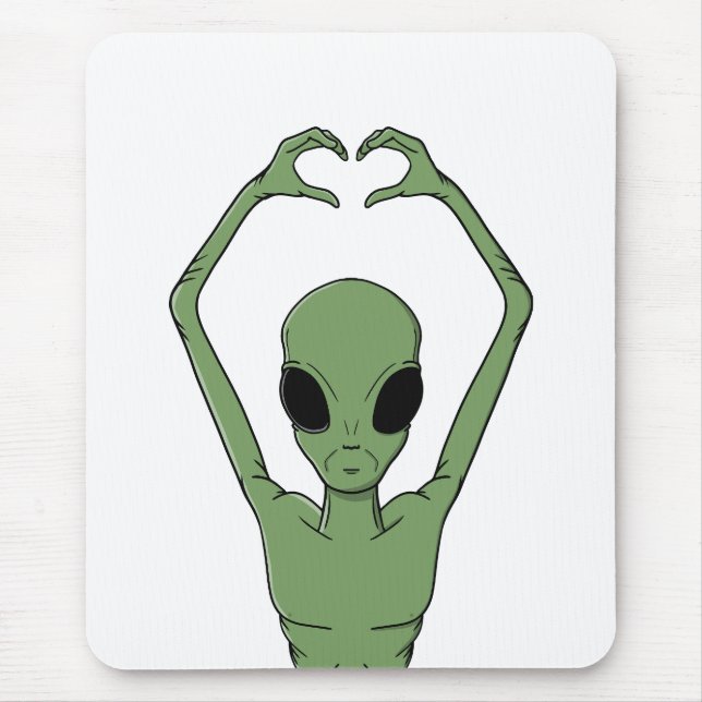 Alien Heart Pose Mousepad (Vorne)