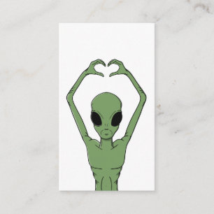 Alien-Herz-Pose Begleitkarte