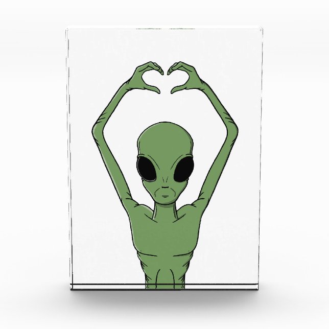 Alien-Herz-Pose Fotoblock (Vorderseite)