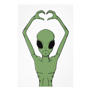 Alien-Herz-Pose Fotodruck