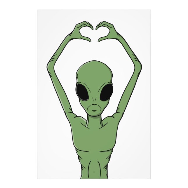 Alien-Herz-Pose Fotodruck (Vorne)