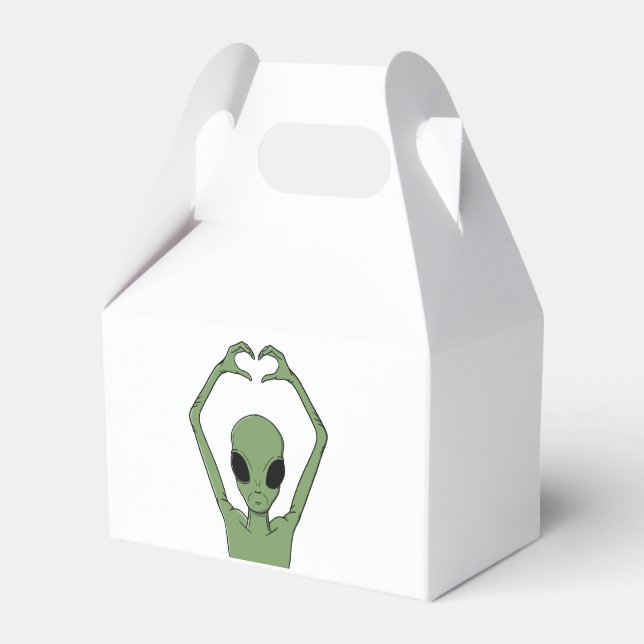 Alien-Herz-Pose Geschenkschachtel (Vorderseite)