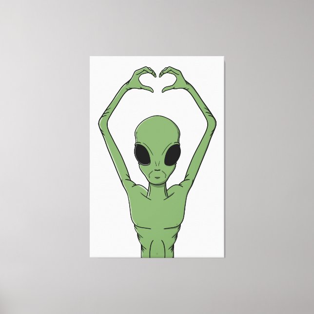Alien-Herz-Pose Leinwanddruck (Vorderseite)