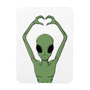 Alien-Herz-Pose Magnet