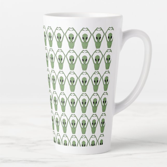 Alien-Herz-Pose Milchtasse (Rechts)