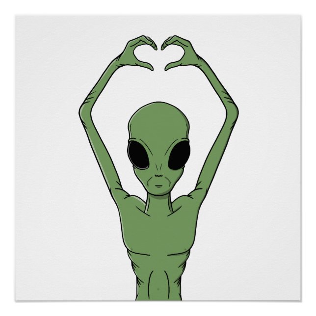 Alien-Herz-Pose Poster (Vorderseite)