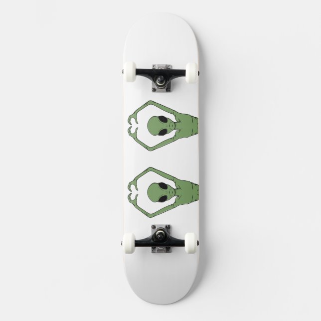 Alien-Herz-Pose Skateboard (Vorderseite)