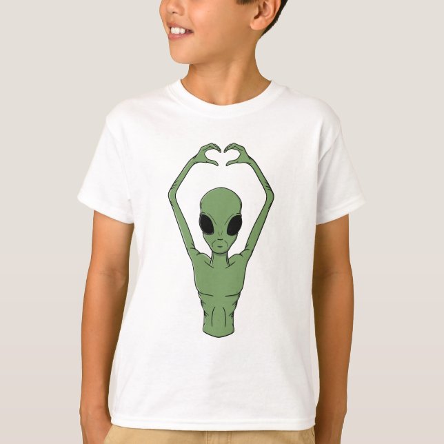 Alien-Herz-Pose T-Shirt (Vorderseite)