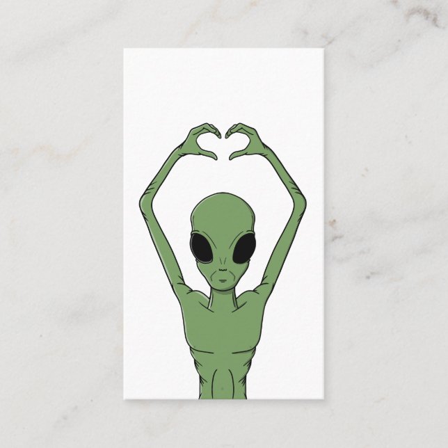 Alien-Herz-Pose Visitenkarte (Vorderseite)
