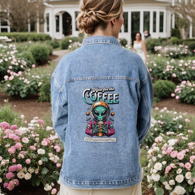 Alien hier für den Kaffee Jeansjacke (Von Creator hochgeladen)