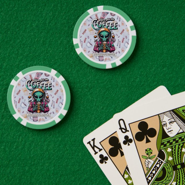 Alien hier für den Kaffee Pokerchips (Pokertisch (doppelt))