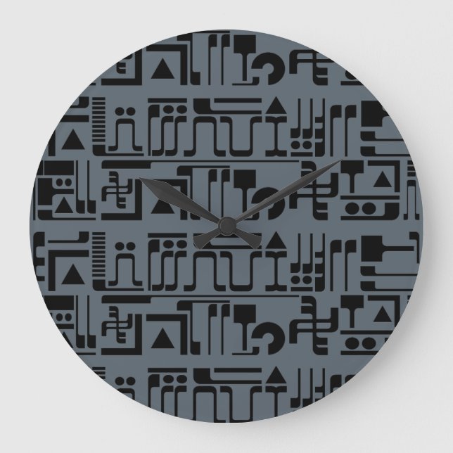 Alien Hieroglyphs Große Wanduhr (Vorderseite)
