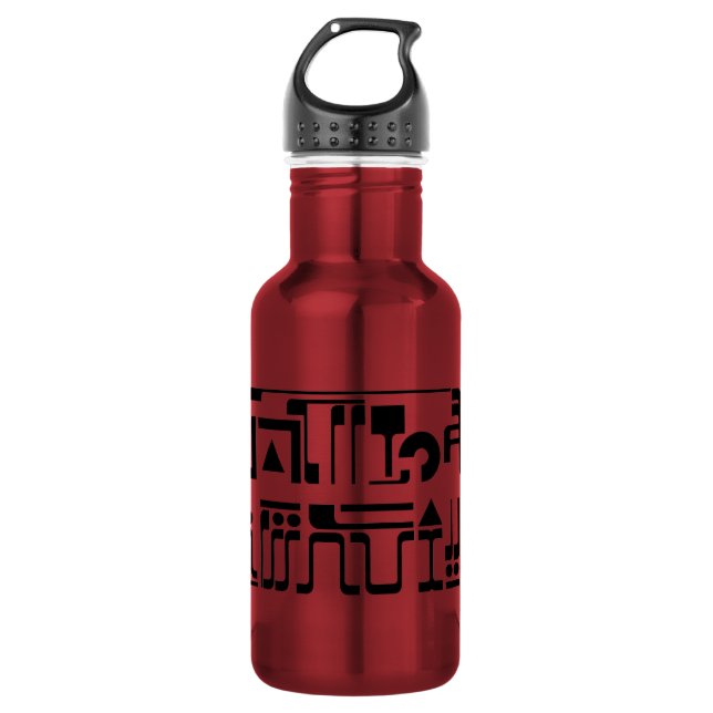 Alien Hieroglyphs Trinkflasche (Vorderseite)
