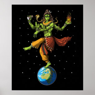 Alien Hindu Lord Shiva Poster