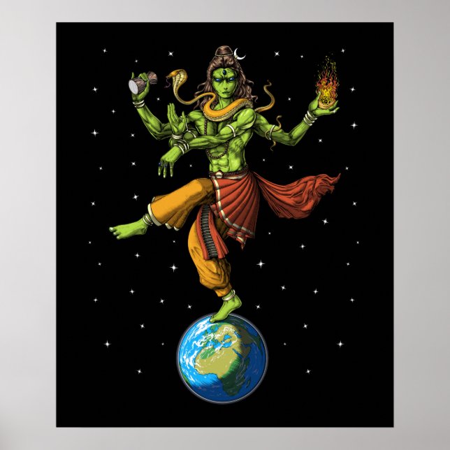 Alien Hindu Lord Shiva Poster (Vorne)