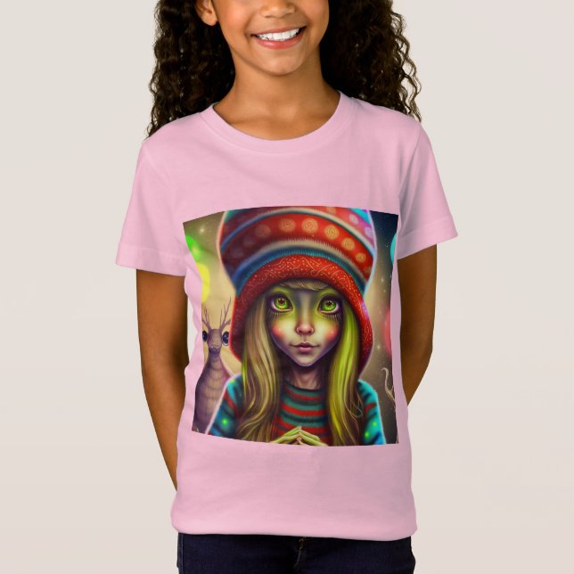 Alien Hippie Girl Gift. T-Shirt (Vorderseite)