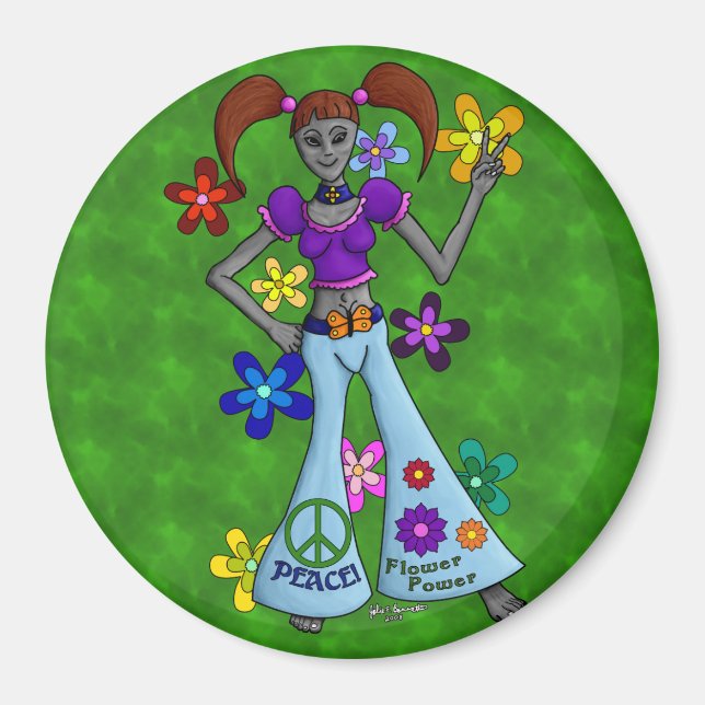 Alien Hippy Magnet (Vorne)