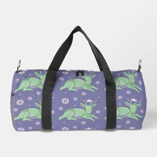 Alien-Hirsch-Volks kunst | Whimsical Grüner Hirsch Duffle Bag