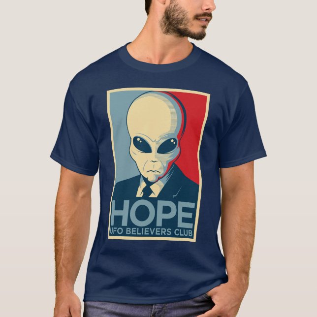Alien-Hoffnung - UFO-GLÄUBIGER-VEREIN T-Shirt (Vorderseite)